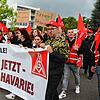 Die ZF-Belegschaft protestiert am 29. Juli gegen den Kurs des Vorstands.