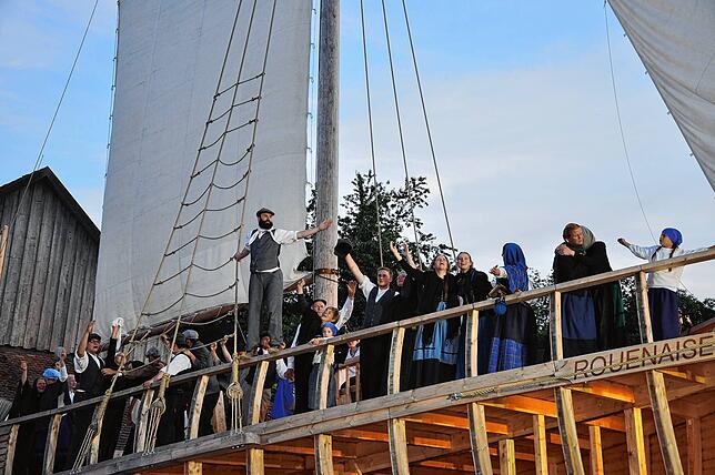 Lange Reise auf Auswandererschiff in Richtung Amerika. Freeze. Foto: Ursula Ortlieb