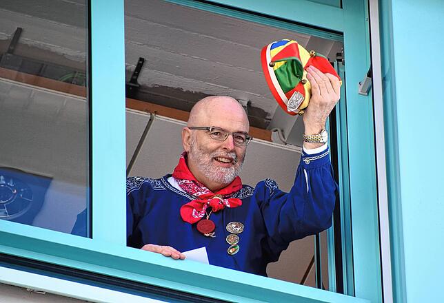 Fasnacht 2021: Corona-bedingt findet die Entmachtung am Rathausfenster statt.