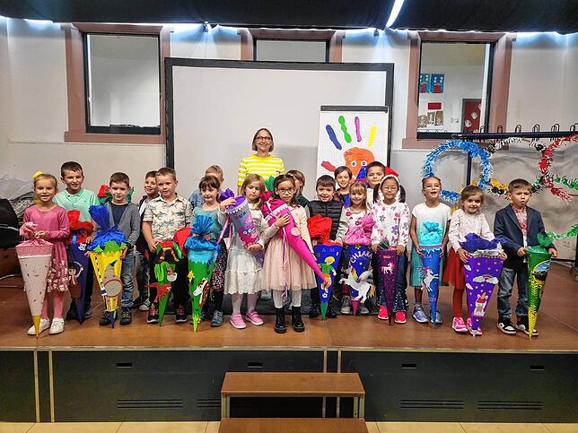 18 Jungen und Mädchen wurden in die Klasse 1c der Hans-Thoma-Schule Tiengen eingeschult. Klassenlehrerin ist Kathrin Winkler.