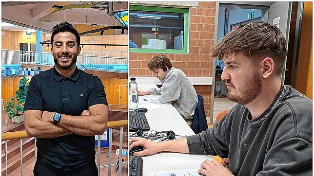 Morteza Schlicht (links) und Michael Spannagel machen eine Weiterbildung an der Claude-Dornier-Schule zum staatlich geprüften Techniker. ...