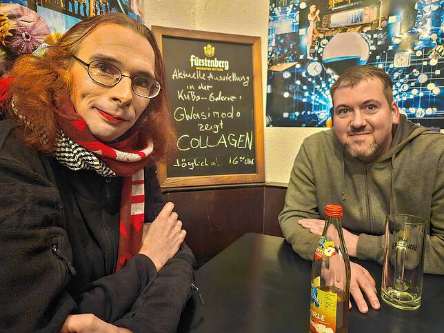 Heinrich Alexandra Hermann (links) mit Parteigenosse Christian Voß von der Linkspartei.