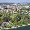 Der Büdingen-Park in einer Drohnenaufnahme. Geht es nach dem Willen der Stadt und des Investors, wird hier ab Januar ein Luxus- und ...