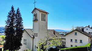 Die 1953 eingeweihte Balthasar-Hubmaier-Kirche am Waldshuter Haspel.