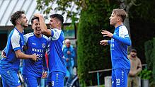 Der FC Radolfzell bejubelt den 2:0-Sieg gegen den SC Konstanz-Wollmatingen.
