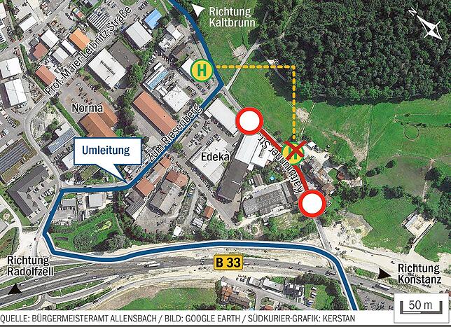 Bild 1: B33-Ausbau schreitet voran: Die Kaltbrunner Straße ist bald gesperrt