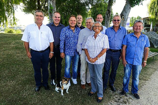 Der heutige Vorstand des Yachtclubs Immenstaad (von links): Dagobert Widemann, Oliver Hund, Wolfgang Hiß, Xaver Rimmele, Dieter ...
