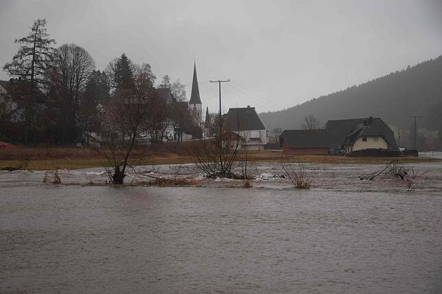 Bild 6: Land unter im Bregtal &ndash; Feuerwehren sind im Einsatz