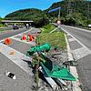 Hoher Sachschaden entstand am Samstag bei einem Verkehrsunfall bei Frick, wo eine Frau mit ihrem Auto auf der A3 die Ausfahrt (rechts) ...