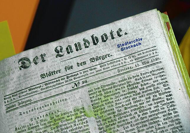 Der Nellenburger Landbote war eine der früheren Stockacher Zeitungen.