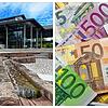 Das Landratsamt in Villingen mit seiner Brunnenskulptur – als wäre diese ein Sinnbild für die gegenwärtige Haushaltslage: Das Geld ...