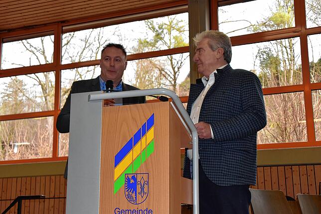 Bürgermeister Alois Fritschi (links) freute sich, Landrat a.D. Frank Hämmerle als Gastredner gewonnen zu haben.