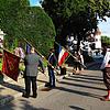 Fahnenträger der Stadt Waldshut, der Junggesellen, der Schützen und der Stadtmusik erinnerten beim Totengedenken in der Bismarckstraße ...