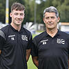 U21-Trainer Ralf Hellmer (rechts, hier mit Frederick Bruno) sieht seine Mannschaft trotz eines weiteren Ausfalles gut aufgestellt für ...