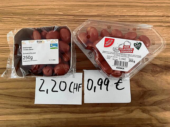 Bild 1: SÜDKURIER-Testkauf Teil II: Preise für Lebensmittel in Deutschland und der Schweiz nähern sich an