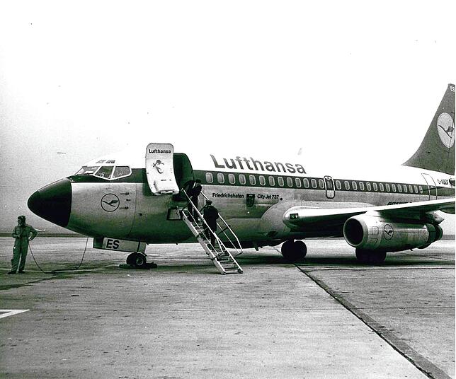 Von 1968 bis 1997 flog eine Boeing 737 als City-Jet unter dem Namen „Friedrichshafen“ für die Lufthansa.