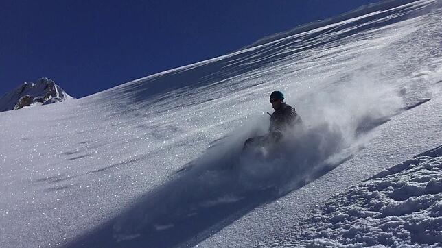Dieter Blessing, Chef der Konstanzer Firma Snowbraker Hochalpin-Schlitten