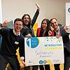 So sehen Sieger aus: Das Startup Eversion Technologies (vormals Solemate) mit (von links) Maximilian Starkmann, David Melzer, Julia ...