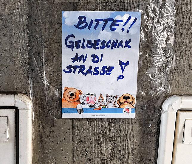 Auch das gibt es: Ein Hilferuf des Abfuhrunternehmens.