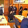 Verhandlung vor dem Landgericht Rottweil: Die vier Angeklagten (sitzend) sollen wertvolles Metall gestohlen haben.