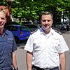 Feuerwehrkommandant Mario Dutzi (rechts) und Stefan Schüttler, der seit 2017 für den Bevölkerungsschutz und das Krisenmanagement in ...