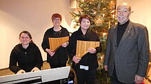 Das Trio Pan Piano mit Melanie Bächle, Dagmar Reich und Susanne Schnitzer (von links) sorgte in der Bucher Kapelle für ein ...