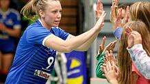 Die gelernte Außenangreiferin Michelle Feuerstein wird auch gegen Stuttgart wieder als Zuspielerin eingesetzt. Bild: Klein