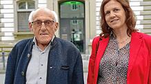 Hans Reichner und seine Tochter Sandra Reichner vor dem Amtsgericht Konstanz. Ein Dienstleister aus Überlingen hatte versucht, dem ...