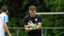 Fabian Gäng (rechts) ist Stürmer beim SV Bohlingen. Gegen die SG Dettingen-Dingelsdorf II musste er jedoch Torhüter Marcel Veit ersetzen.