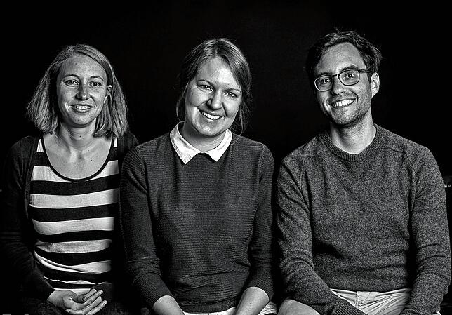 Das Gründertrio: Janna Schmitt, Nicola Kraus und Pierre Schmidt.