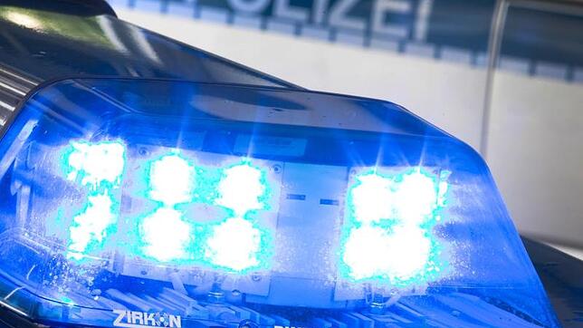 Ein Blaulicht leuchtet auf dem Dach eines Polizeiwagens.