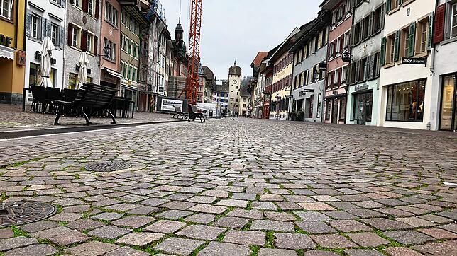 Leeres Pflaster: Nahezu verwaist präsentierte sich die Waldshuter Kaiserstraße am vergangenen Samstag.
