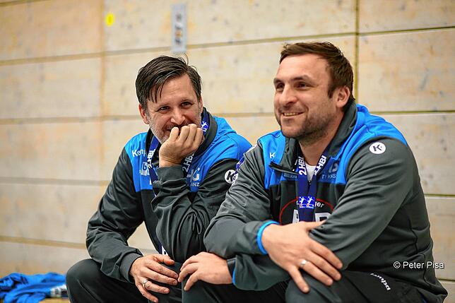 Endlich wieder in der Halle: Trainer Daniel Eblen (links) und der Sportliche Leiter Andre Melchert nach dem ersten Lockdown im Frühjahr ...