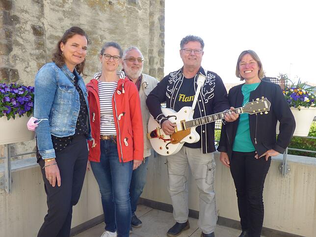Katrin Raither (Intersport Raither), Julia Kieferle (Panda-Apotheke), Werner Gauß (AuMSC Gehrenberg), Dieter Maier (Band Flame) und ...