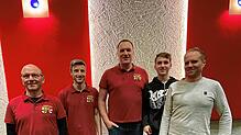 Der Musikverein Hohentengen (von links): Christoph Boller, Matthias Maier, der aus dem Vorstandsteam ausscheidet, Philipp Kech ...