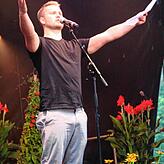 Nico Reusch (Tübingen) beim Poetry Slam im Langensteinstadion.