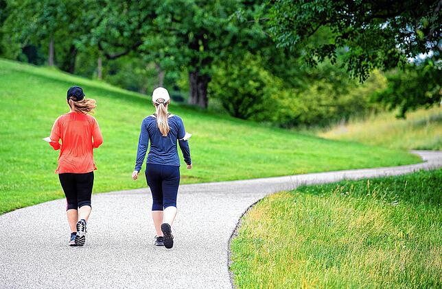 Zwei Frauen joggen am Morgen durch einen Park. Das ist nicht immer die beste Strategie, meint Sportwissenschaftler Froböse.