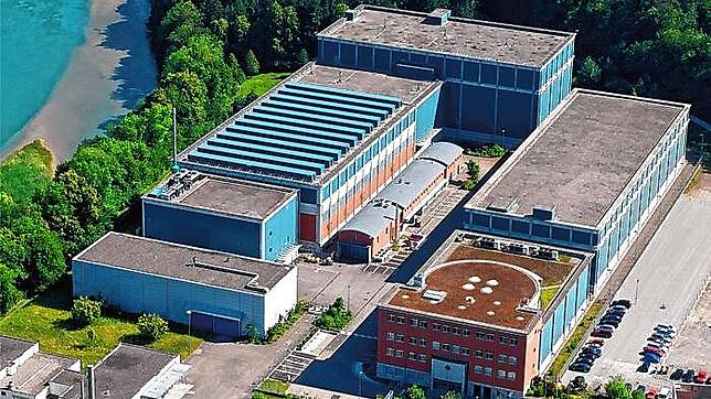 Das Schweizer Zwischenlager für Atommüll Zwilag an der Aare in Würenlingen.