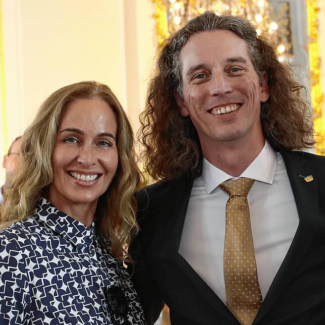 Prinzessin Elikonida Yourievsky und Christian Graf Bernadotte, Bruder von Björn Graf Bernadotte.