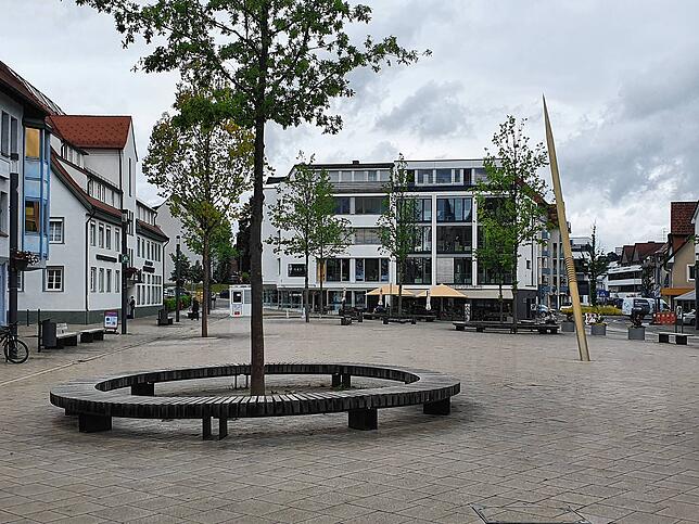 Hier soll bald der Bär steppen: Für den Schwenninger Marktplatz ist ein Beachvolleyball-Turnier im Sommer angedacht.