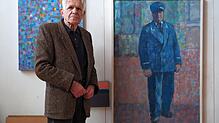 Der Maler Emil Kiess wird am Montag 90. Sein Ölbild &bdquo;Peppino Portiere&ldquo; (rechts) zeigt den 1960 in der Villa Massimo in Rom ...