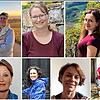 Emsige Mund-Nasenschutz-Näherinnen aus Klettgau und Dettighofen: Von links oben die Näherinnen Michaela Epp, Claudia Schnopp, Judith ...