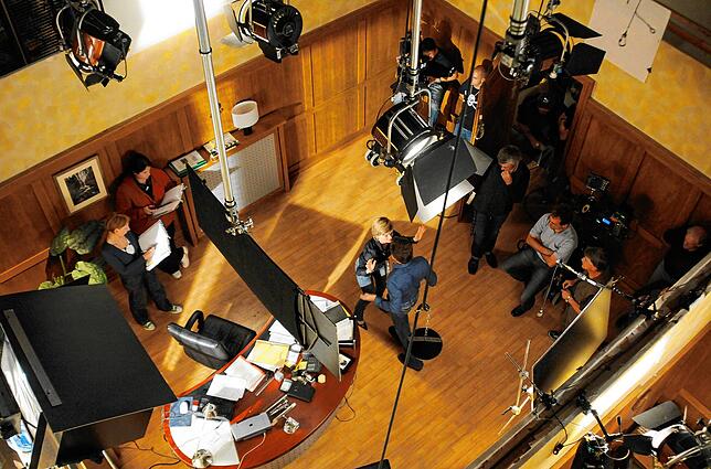 Blick in die Faller-Studios des SWR in Baden-Baden.