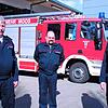 Feuerwehrkommandant Karl Wolf (v.l.) legte in Anwesenheit seiner Stellvertreter Ralf Glaser (Ausbildung) und Wolfgang Leber (Technik) ...