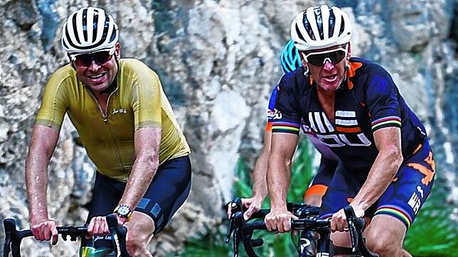 Jan Ullrich (links) und Lance Armstrong kommen nach Bad Dürrheim.