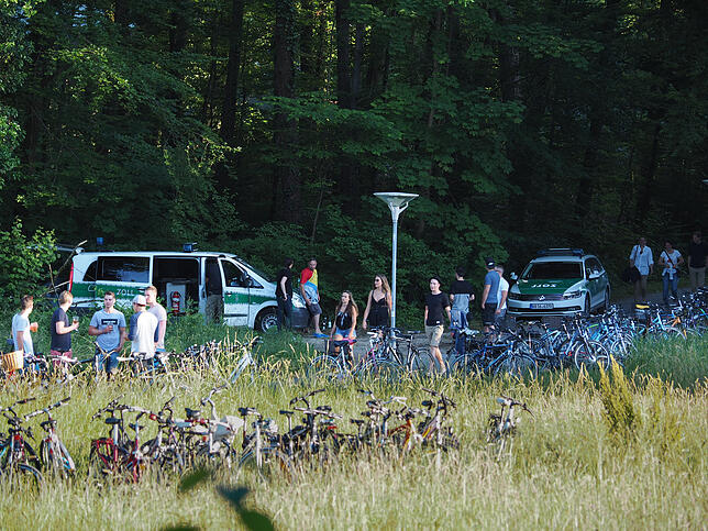 19:47 Uhr: Am Zugang hat sich der Zoll aufgebaut und führt Drogen-Kontrollen durch - ein normales Vorgehen bei Festivals. Weniger ...