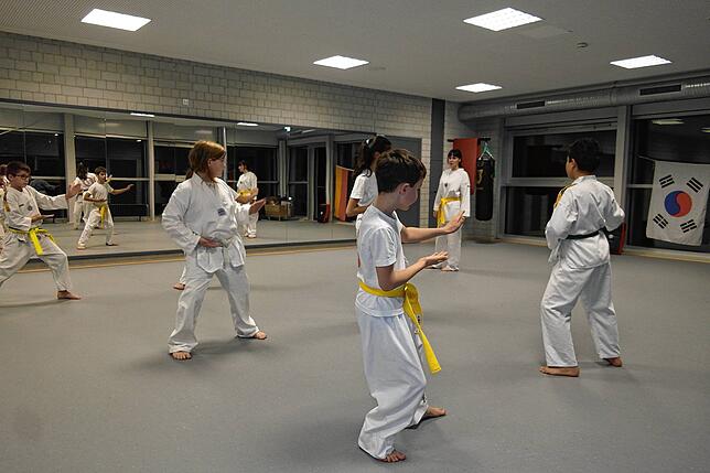 Training mit Abstand: Die Taekwondo-Gruppe des Judo-Sportvereins Markdorf hat sich coronabedingt von 40 auf zehn Kinder reduziert.