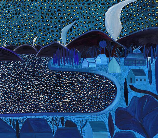Dunkel, aber voller Licht: Wongs „Starry Night“ (“Sternennacht“), 2019.