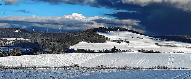 Links hinten im Wald sind die Windräder im Gebiet Amtenhausen zu sehen. Sie stehen auf Flächen von Fürstenberg Forst und sind seit rund ...