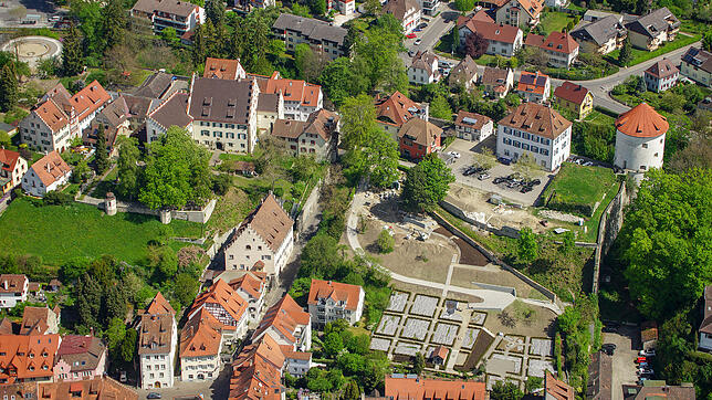 Die Menzinger Gärten unterhalb des St.-Johann-Turms werden derzeit für die Landesgartenschau umgestaltet.